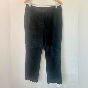 Yvonne Marie Vintage 100% Leather Suede Black Lined Pants Trousers Size 12